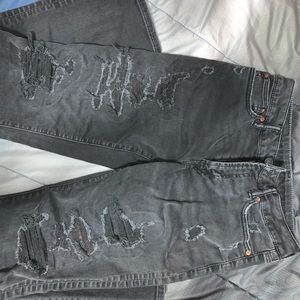 American Eagle distressed black jeans.